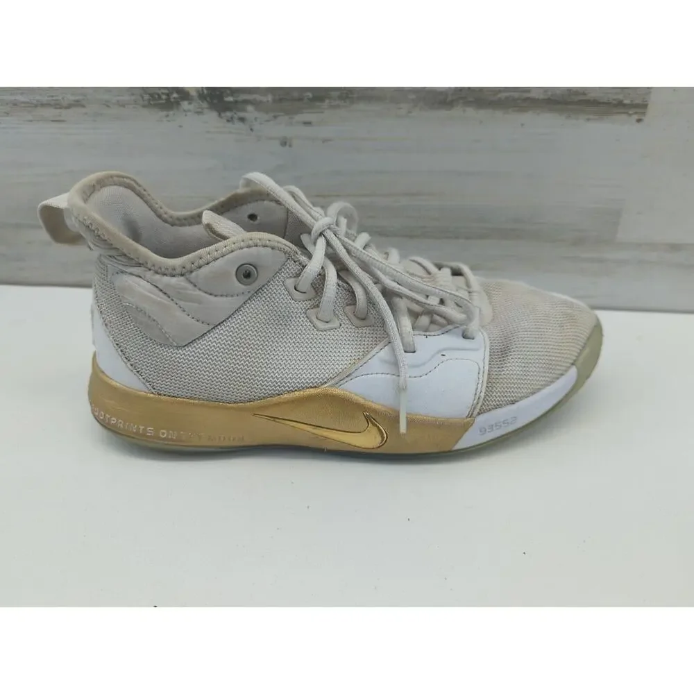 Nike X PG3 NASA C18973-100 Apollo Missions White Gold Sneakers Size 7‎ Youth